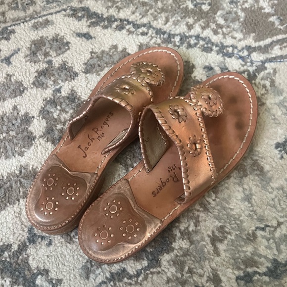 Used Rose Gold Jack Rogers 7.5 - they still have a lot of life left in them! - Picture 2 of 3